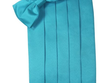 Turquoise Luxury Kids Satin Cummerbund Cheap