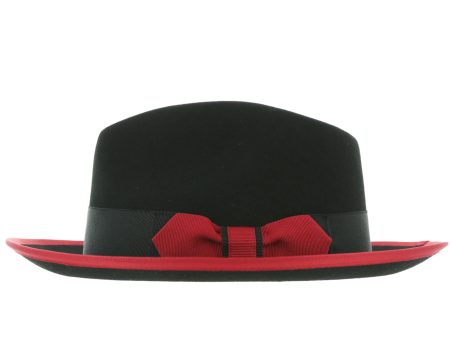 Black & Red Jacob Trilby Crushable Hat For Sale