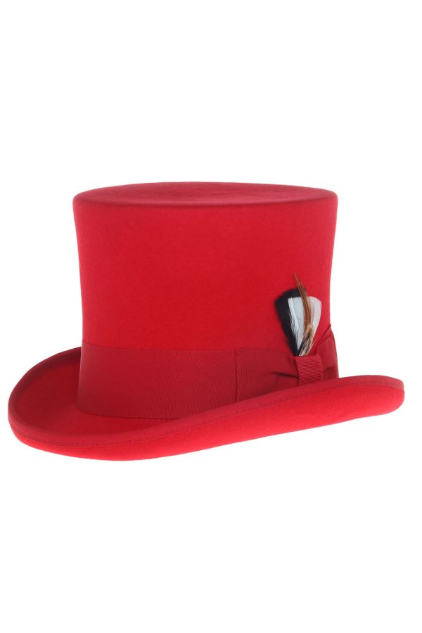 Red Premium Wool Top Hat Online