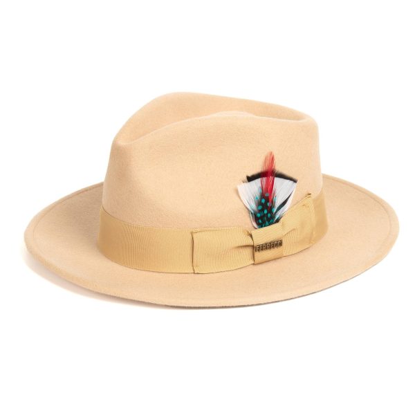 Tan Fedora 100% Australian Wool Crushable Hat Sale