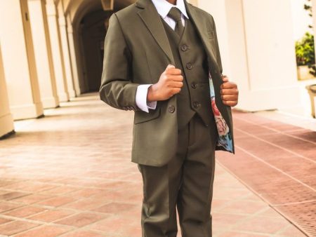 007  Kids Green Suit 5-Piece Set Online Sale