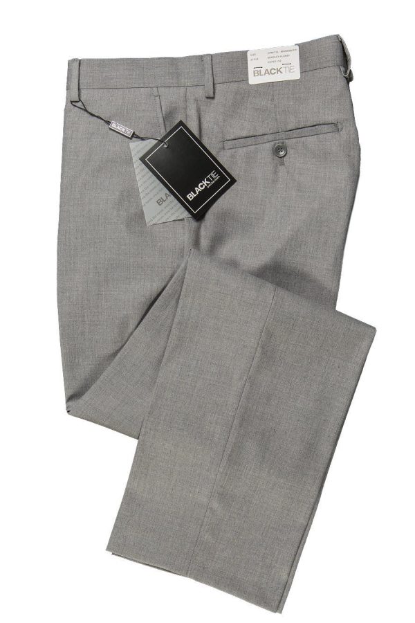 Bradley  Heather Grey Luxury Wool Blend Suit Pants - Unhemmed Sale