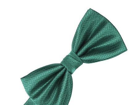 Aqua Herringbone Kids Bow Tie Sale