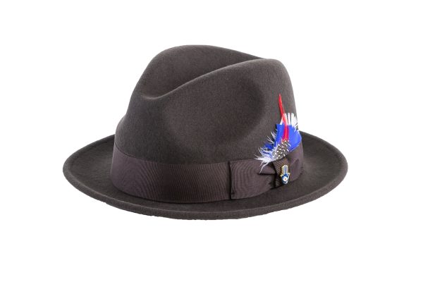 Brown Brooks Trilby 100% Australian Wool Felt Crushable Hat Sale