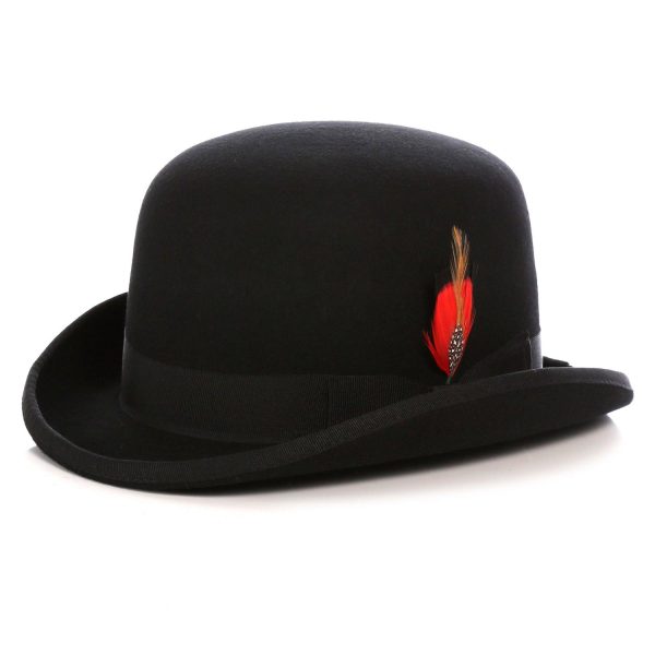 Black Premium Wool Derby Hat Fashion