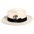 White & Black Fedora 100% Australian Wool Crushable Hat on Sale