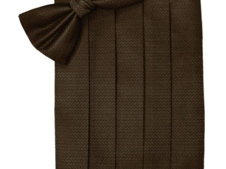 Chocolate Herringbone Kids Cummerbund Sale