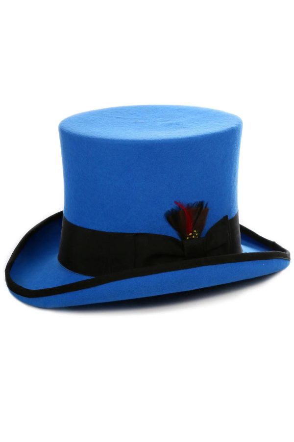 Royal Blue & Black Premium Wool Top Hat For Sale