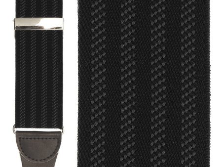 Black Four Stripe  Suspenders For Sale