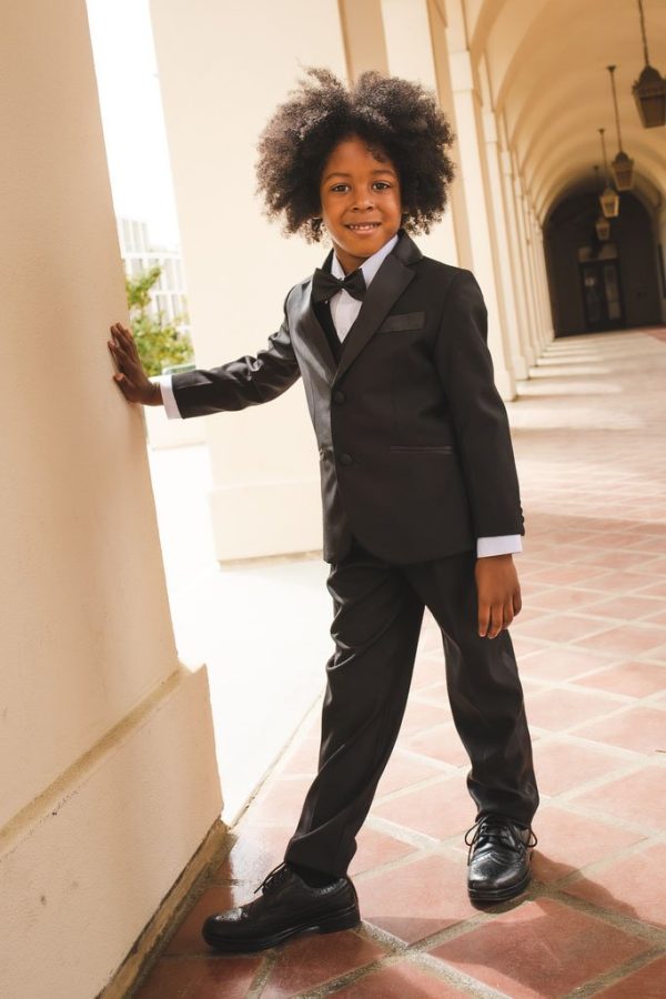 007  Kids Black Tuxedo 5-Piece Set Cheap