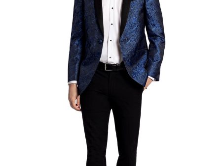 Aries  Cobalt Paisley Shawl Tuxedo Jacket (Separates) Hot on Sale