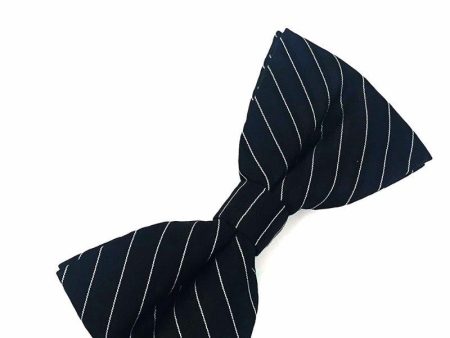 Black Newton Stripe Kids Bow Tie Online