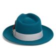 Acid Blue Fedora 100% Australian Wool Crushable Hat Hot on Sale