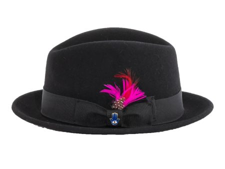 Black Brooks Trilby 100% Australian Wool Crushable Hat Supply