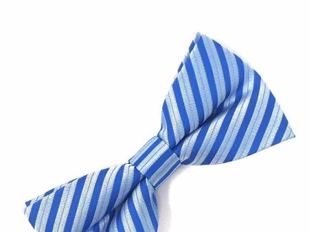 Blue Newton Stripe Kids Bow Tie Supply