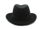 Black 100% Wool Australian Firm Fur Felt Godfather Hat Sale