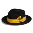 Black & Gold Fedora 100% Australian Wool Crushable Hat Supply