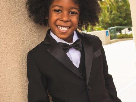 007  Kids Black Tuxedo 5-Piece Set Cheap