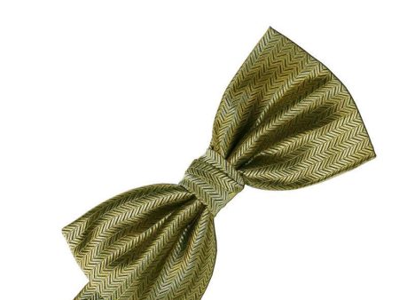 Gold Herringbone Kids Bow Tie Sale