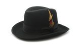 Black 100% Wool Australian Firm Fur Felt Godfather Hat Sale