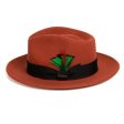 Rust Fedora 100% Australian Wool Crushable Hat Cheap