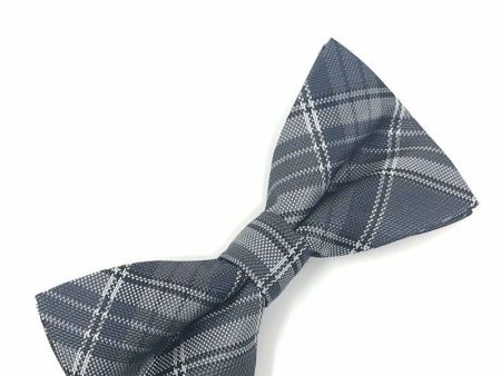 Grey Madison Plaid Kids Bow Tie Online now