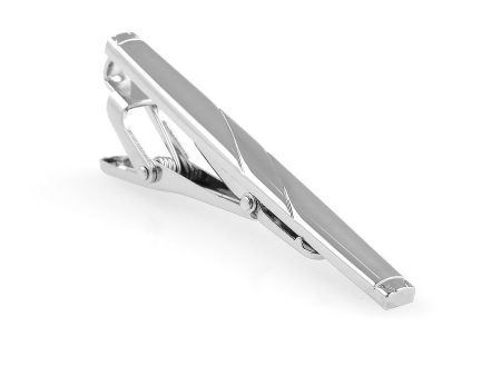 Brushed Silver with Swirl Premium Tie Bar For Cheap