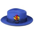 Royal Blue Fedora 100% Australian Wool Crushable Hat Cheap