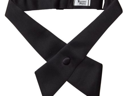 Black Satin Crossover Bow Tie Discount