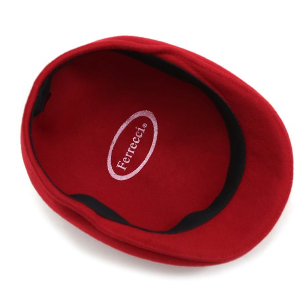 Red Premium Wool English Hat Cheap