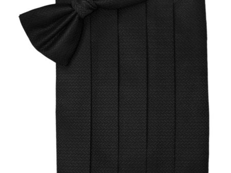 Black Herringbone Kids Cummerbund on Sale