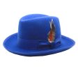 Royal Blue 100% Wool Australian Fur Felt Godfather Hat Sale