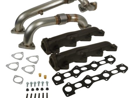 BD Diesel 08-10 Ford F-250 F-350 F-450 F-550 Powerstroke 6.4L Up Pipes Kit w Manifold Set Cheap